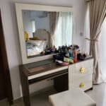 Dresser with Mirror and Puff